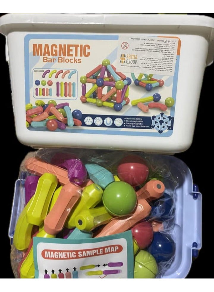 Magnetic toy set of 42 pieces of sticks, balls and magnetic rods from Mums Planet, Montessori toys for children, building blocks and sticks, and educational stacking toys for children, boys and girls, a valuable gift for children - Image 1
